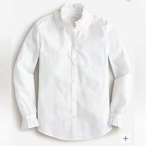 J Crew Classic-fit ruffleneck shirt. NWT and great staple!
